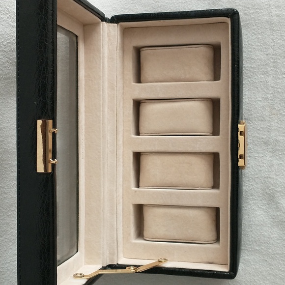 Rowallan Textured Black Watch Case with Window Top - Picture 3 of 15